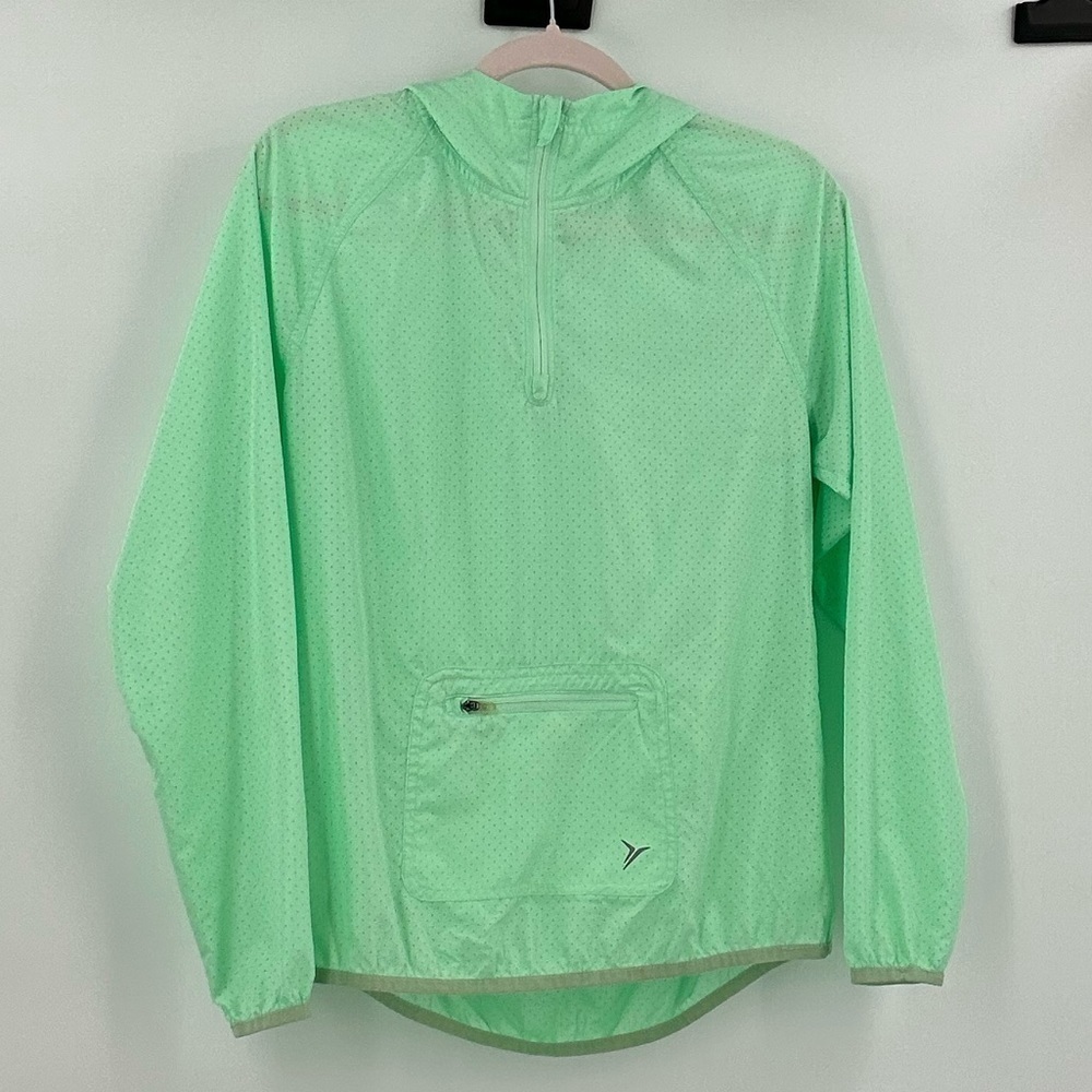 ACTIVE by Old Navy Women’s Mint Green Quarter Zip Top with Hood Size XS